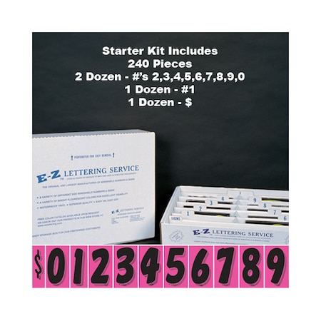 7 1/2 Hot Pink Windshield Numbers Kit (20 Doz) Pk